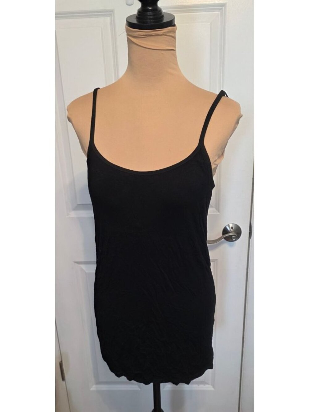2 Black Camisoles with Built-in Padded Shelf Bra - Size XL - Adjustable Straps
